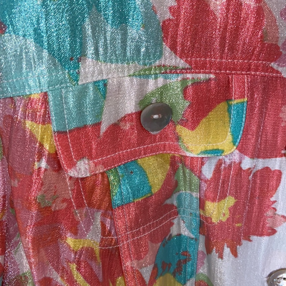 Ruby Rd. Colorful Floral Button Up Blouse Size 18… - image 5